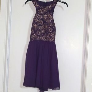 Purple & Gold Formal Dress